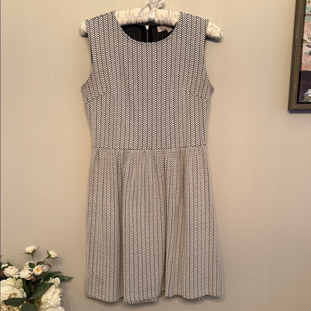 Loft Elegant Black and White Sleeveless Dress